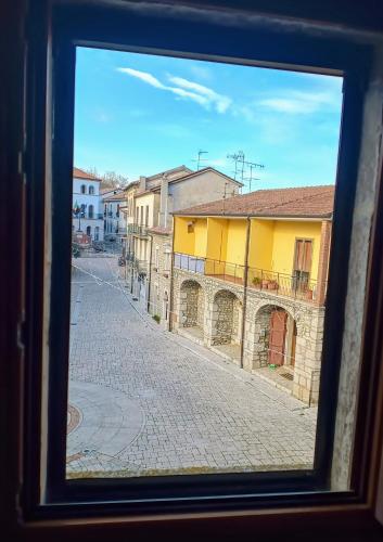 a view of a street from a window at Parva Domus in Campolattaro