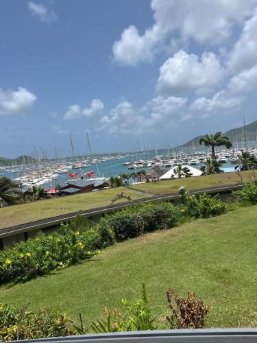 a view of a marina with boats in the water at Marina Sun Tropic in Le Marin