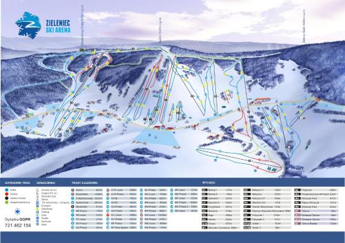 a map of the ski lift in the mountains at Hotel Adam & Spa in Kudowa-Zdrój