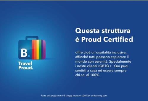 a sign with a suitcase on a blue background at Il nido di Matilde in Rossena