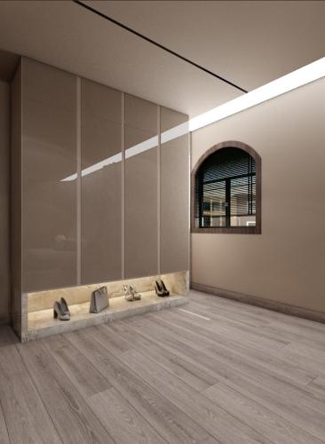 a room with a row of shoes on a floor at Hayah Inn Cairo - Rehab City in Cairo