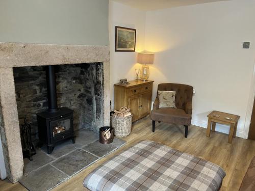 Ruang duduk di Bracken Cottage