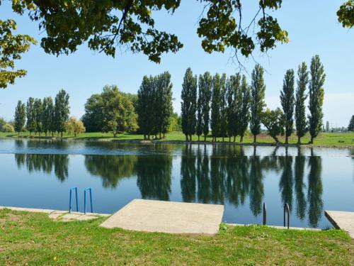 a view of a lake with trees in the background at Chalet Jela by Interhome in Karlovac