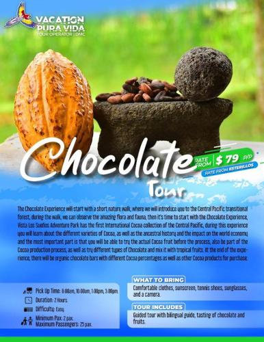 an advertisement for chocolate ways with a picture of a pumpkin at Villa Paraiso By Vacation Pura Vida in Bejuco