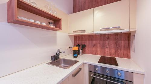 Η κουζίνα ή μικρή κουζίνα στο Christiano Apartments Hauptbahnhof | contactless check-in