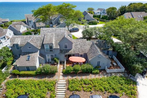 an aerial view of a house at Vineyard Sound Retreat Sleeps 6 in Mashpee