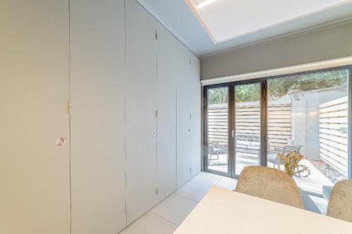 Ένα ή περισσότερα κρεβάτια σε δωμάτιο στο Elegante estudio terraza privada en Providencia