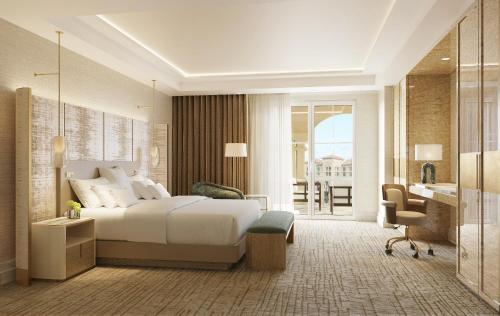 a hotel room with a bed and a bathroom at Green Valley Ranch Resort Spa Casino in Las Vegas