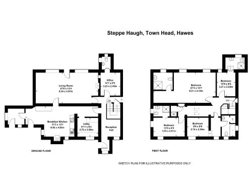 a floor plan of a house at Steppe Haugh in Hawes