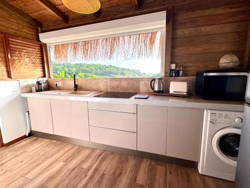 Cocotier, élégant T3 avec jardin tropicalにあるキッチンまたは簡易キッチン