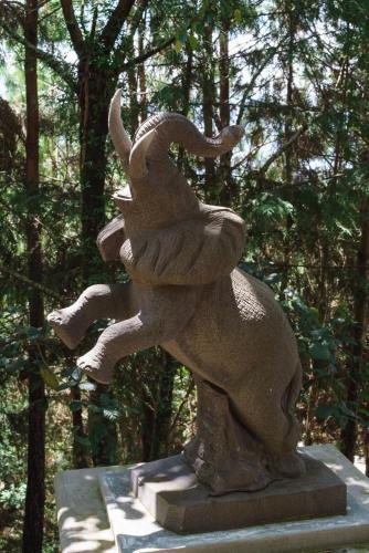 a statue of an elephant standing on its hind legs at Find Your Perfect Mountain Retreat at House fire 