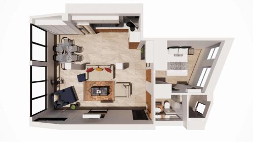 a rendering of a floor plan of a apartment at JLM Rooftop luxury apartment in Jerusalem