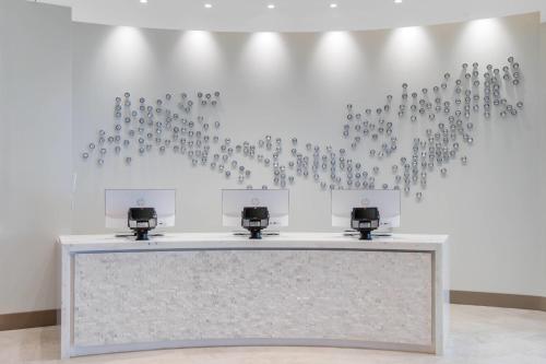 a white wall with a row of birds on it at Cambria Hotel College Park in College Park