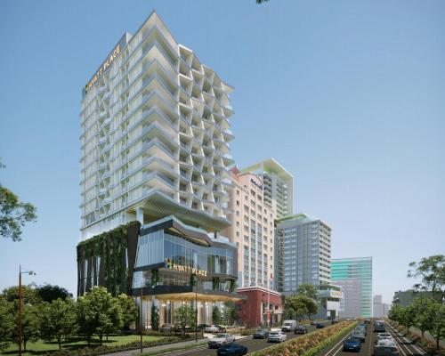 an architectural rendering of a tall building at Hyatt Place Ha Long Bay, Bai Chay in Ha Long