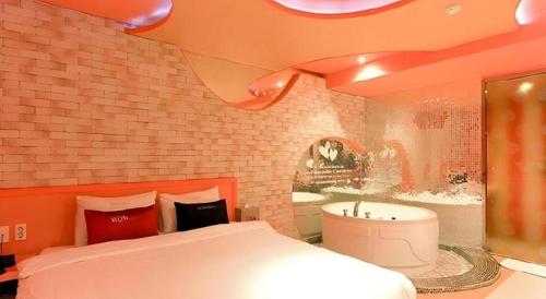 Koupelna v ubytování Haeundae Wow Motel