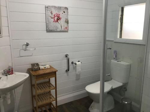a bathroom with a toilet and a sink at Yallamatta Bed and Breakfast in Apsley