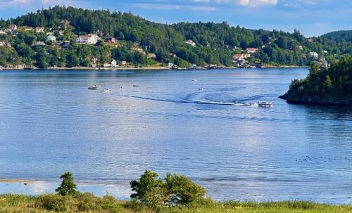 a body of water with a group of boats at Riddarhuset in Ljungskile