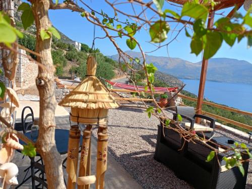 a view of the ocean from a tree at Sofilia view house in Argilia