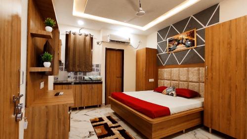 เตียงในห้องที่ HOTEL WONDER STAYS - For Couples, Students, Faculties, Corporates