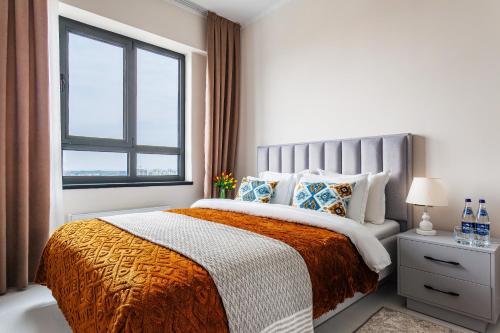 Ένα ή περισσότερα κρεβάτια σε δωμάτιο στο Sky Flat