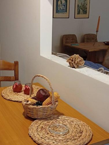 a table with two baskets on top of a table at ChroMa View in Kavala
