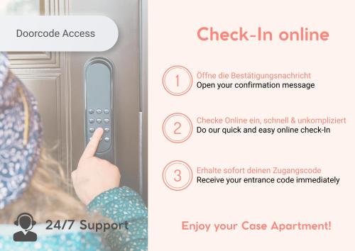 a flyer with a woman pressing a button on an appliance at CASE Living Marl in Marl