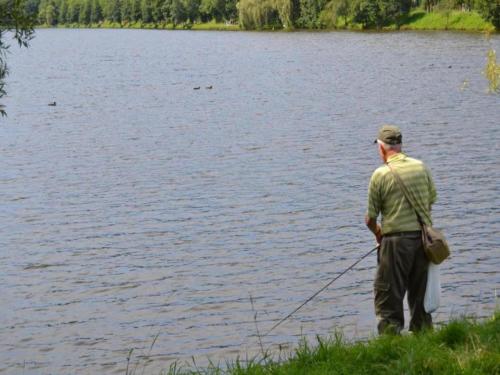 Výhled na řeku, která protéká v blízkosti chaty