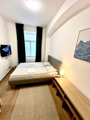 Postel nebo postele na pokoji v ubytování Holeckova125