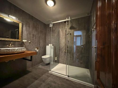 Koupelna v ubytování Hotel Velká Klajdovka