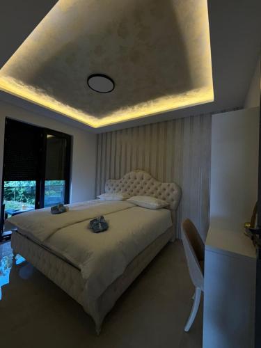 Ένα ή περισσότερα κρεβάτια σε δωμάτιο στο Villa Aurea