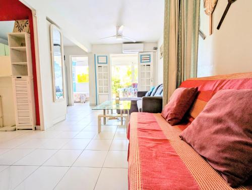 Χώρος καθιστικού στο Rêve Grenadine plage 200m jardin & terrasse