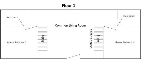 a block diagram of a diagram of a room at Casa KamArea in Stepantsminda