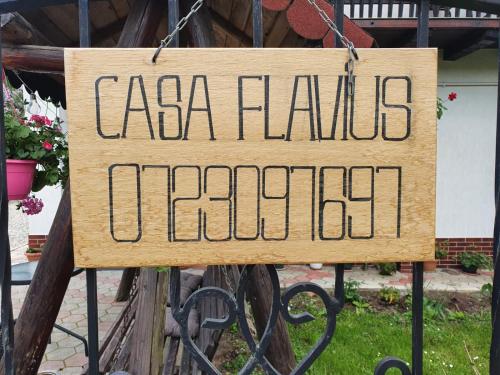 a sign that reads casa flairs created at Casa Flavius in Bran