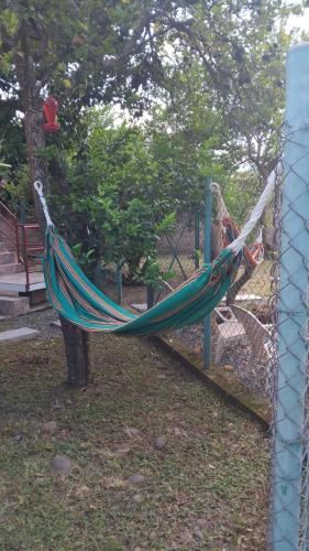 a hammock on a playground in a park at Hostal Villa Laurita in Riofrío
