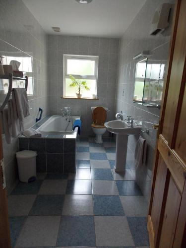 a bathroom with a tub and a toilet and a sink at Reads Park Self - Catering Accommodation in Galbally