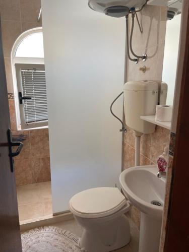 a bathroom with a toilet and a sink at Premium apartments in Ulcinj