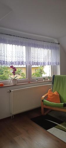 Χώρος καθιστικού στο Ferienwohnung Waldblick in Frauenstein