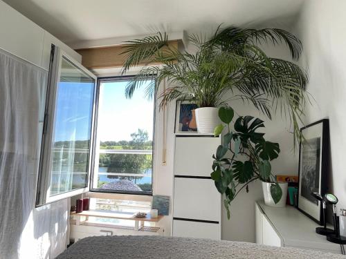 Televisyen dan/atau pusat hiburan di Duplex avec belle vue sur la Moselle