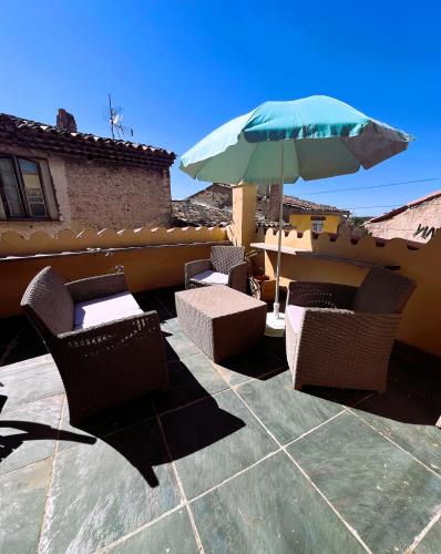 provencal house with sunny terrace