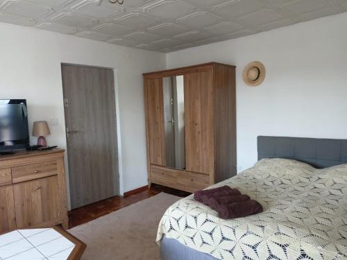 Letto o letti in una camera di Pokoje gościnne u Ewy Białogóra