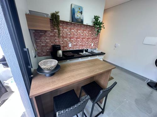 Dapur atau dapur kecil di Ap até 8 pessoas, completo, Com garagem e Wi-Fi