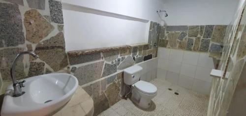 Koupelna v ubytování Casa Maya Playa El Yaque
