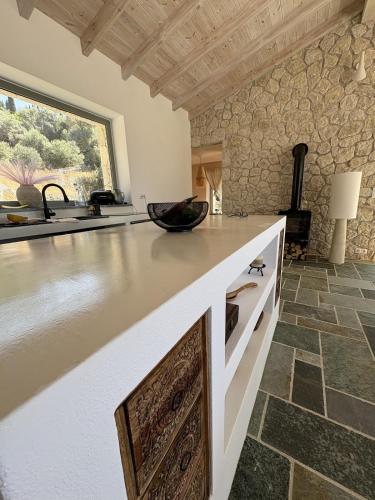 Dapur atau dapur kecil di Stilvolles Hideaway - Pool, Aussicht, Nähe Strand