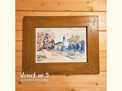 a picture of a painting of a church at Łęgowska Dolina in Olecko
