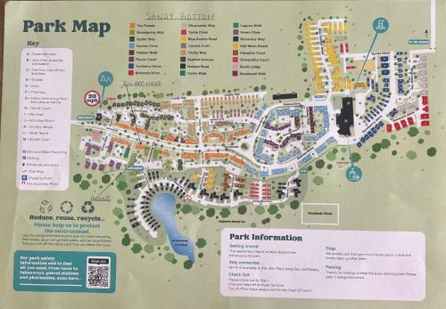 a map of the park map at Sandy Bottom in Filey