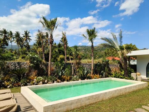 Villa Cactus is far from home but like your home Villa Cactus 3 BR isn't just a tropical villa in the heart of a coconut grove it's a feeling Next door Villa Sungai also offers 2 BR and 1 Bungalow Ability to accommodate 12 peopleの敷地内または近くにあるプール