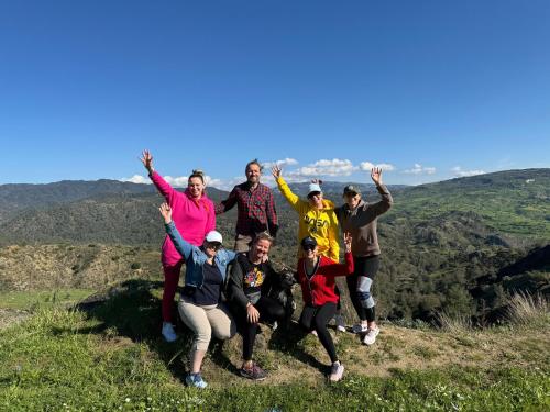 a group of people standing on top of a mountain at Yurts in Cyprus - Koliba Tiny House in Simou