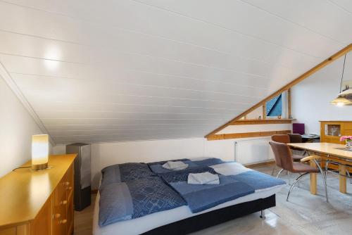 Postel nebo postele na pokoji v ubytování Ferienwohnung Panoramablick
