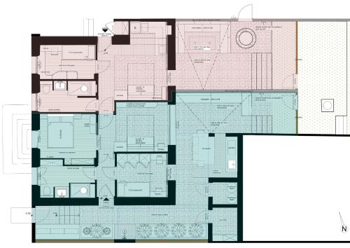 un plano de una casa en HOTEL JARDINS DE PORQUEROLLES, en Porquerolles