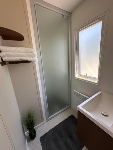 Un baño de Tiny Haus am Wallersee